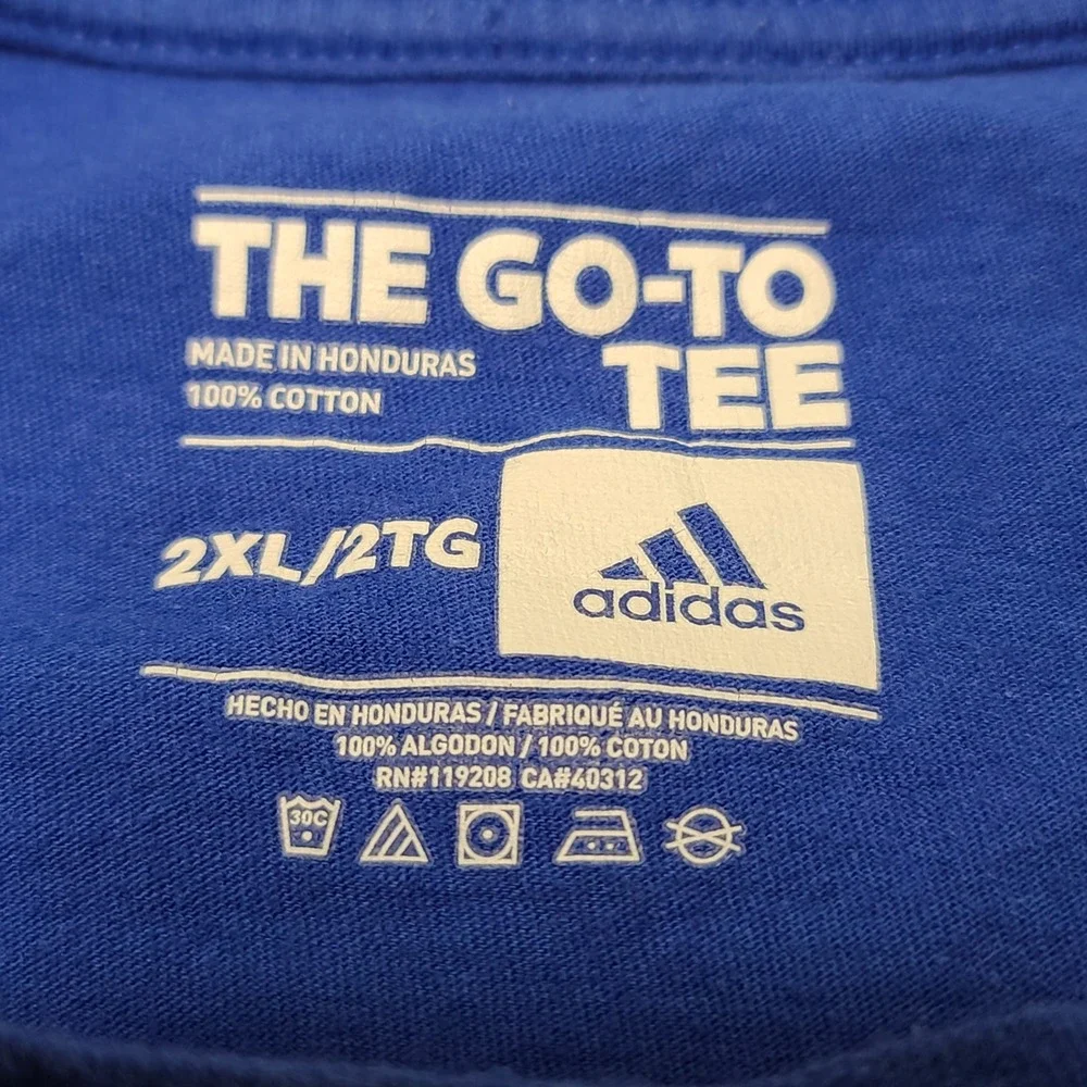 Adidas Detroit Pistons T-Shirt Mens 2XL Blue Distressed Logo Go-To Tee